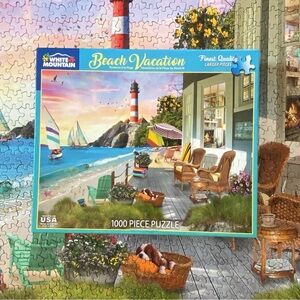 Beach Vacation Jigsaw Puzzle 1000 Piece White Mountain Complete